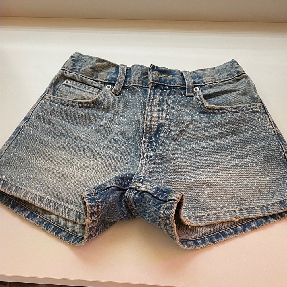 Girls Zara Studded Denim Shorts (Size 9/10)